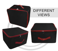 Storite 2 Pack Nylon Wardrobe Bag Underbed Cloth Storage Organizer | Moisture Proof Storage Bag, Storage box for Clothes Saree Bags, Zippered Closure & Handle - Magenta,37x34x23 cm