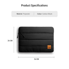 DailyObjects Large Stria Portable Laptop Sleeve | Durable Polyester |Compatible with Laptop/MacBook Air/Pro Upto 16 Inch |Lightweight Water Resistant Fabric |Padded Compartment with Zip Closure- Grey