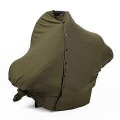 MOMISY Nursing Cover Scarf for Breastfeeding - MultiUse - Nursing Blanket – Poncho Style with Buttons - Stretchy Baby Car Seat Canopy - Elegant Shawl - Made of 100% Modal - Green