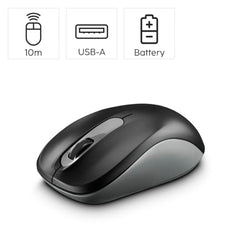 Hama AMW-200 Optical Wireless Mouse with Nano Receiver,1600 DPI Optical Sensor, 2.4GHz Connectivity, 3 Buttons Wireless Mouse - (Anthracite/Black)
