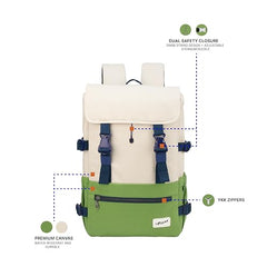 F Gear Canyon 18L Premium Canvas Laptop Backpack|Water-Resistant Fashionable Travel, Office & College Bag, Padded Laptop & Tablet Sleeves Fits Upto 17 Inch Laptop|Men & Women (Cosmic Orange)