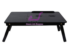 Dream Arts Shoppee Laptop Table Adjustable Foldable with one Drawer (Black)