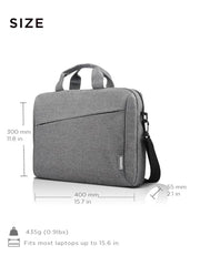 Lenovo Casual Laptop Briefcase T210 (Toploader) 39.62 cm (15.6-inch) Water Repellent Black, Sleek Design, Lightweight, Office Use, Black