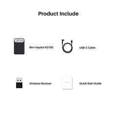HUION Keydial Mini K20 Bluetooth 5.0 Express Key Remote Control Shortcut Keyboard with Dial 18 Customized Keys for Graphic Tablets, MAC, Laptop, Phone Surface PRO
