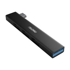 ZEBRONICS TA210U, 4 in 1 Type-C to USB Hub, USB 3.0, 4 USB Ports, Speeds Upto 5 Gbps, Metal Body, for Mac | Laptops, Black