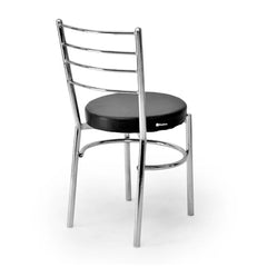 RATISON Office Visitor Study Chair Home Restaurant Steel Multipurpose with a Leather Cushion Steel Chrome Chair with Ring (Green, 6)