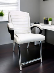 RATISON Special Director Principal Manager Office Visitor with arm Rest with Double Pipe Frame and Cushioned seat Back (2, Black, Double Pipe Frame)