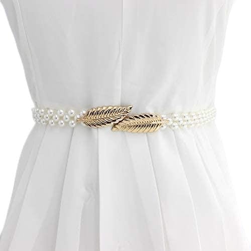 SYGA Pearl Adjustable Waist Belt with Hollowed Tassel Detail, Suitable Size for Waist 24-36 CM