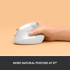 Logitech Lift Vertical Ergonomic Mouse, Wireless, Bluetooth or Logi Bolt USB Receiver, Quiet clicks, 4 Buttons, Compatible with Windows/macOS/iPadOS, Laptop, PC - Graphite