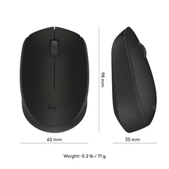 Logitech B170 USB Mouse,12-Months Battery Life, Ambidextrous, PC/Mac/Laptop - Black