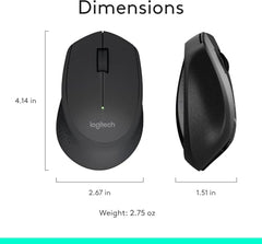 Logitech MK345 Wireless Combo Full-Sized Keyboard with Palm Rest and Comfortable Right-Handed Mouse, 2.4 GHz Wireless USB Receiver, Compatible with PC, Laptop - Black