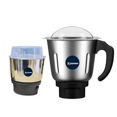 Stainless Steel Combo (Mini 180 Ml & 250 Ml) Jar Set one for Mixer Grinder, Compatibility with all mixer grinders with 2 slots of jar fitting with 4 teeth coupler
