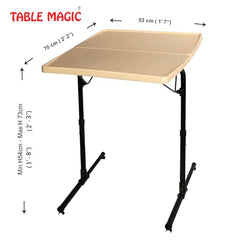 TABLE MAGIC 2.0 Double-Top Multipurpose Laptop Table Mat Finish| Height Adjustable, Foldable, Portable | Work-from-Home Lap Desk (Midnight Black)
