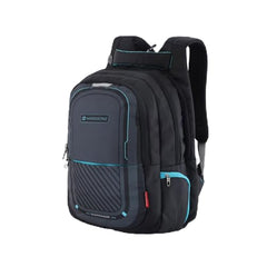 HARISSONS Verge Men’s Travel Laptop Backpack | Fits 15.6" Laptop | 40L Lightweight | USB Port, Water-Resistant, Hidden Pocket, Luggage Strap | Work, Commute & Travel (Black & Teal)