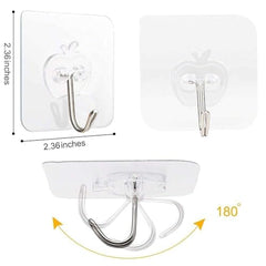 Shivstor 15 Pack Self Adhesive WallHook Heavy DutyHook for Hanging Without Drilling Transparent Nail Free StickyHook Strong Wall Hanger Set of 15 FlowerHook for Kitchen Bathroom Home Storage