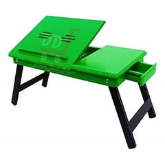 DDS Dream Decor Shoppee Wood Portable Laptop Table Adjustable Height With 1 Drawer (Blue)