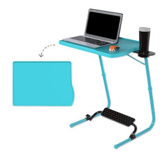 TABLE MAGIC- BADE Multipurpose Laptop Table Mat Finish - Adjustable, Foldable, Portable, Engineered Wood Top with Footrest, Top Size 60 * 45cm (X-Large, Midnight Black)