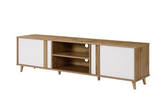 DeckUp Haven TV Unit (Wotan Oak & White, Matte Finish)