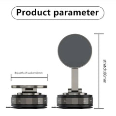 (1 Year Warranty) 360° N52 Strong Magnetic Vacuum Phone Holder, Strong Suction Mobile Mount for Car Dashboard, Windshield, Mirror & Smooth Surfaces, Hands-Free Universal Smartphone Holder - Black