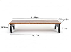 WELL KNOWN 72Cm Long Wooden Computer Monitor Stand, Monitor Riser Desk Shelf Desktop Stand TV Laptop Riser (72cm Long, Single Shelf) (d)