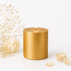 C Lal & Sons Silver Pillar Candle 2x2 Inch | Long Burning Decorative Wax Candle | 20H Burn Time | Unscented Candle for Home Décor, Wedding Decoration, Prayer, Meditation, Festivals & Romantic Ambience