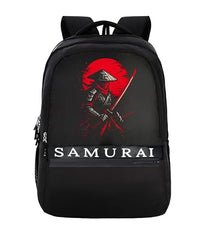 Half Moon Samurai Anime School Bags for Boys Men | Laptop Bag for Man | College Bag for Boys | Backpack Bag for Man Students use with Laptop Compartment & Small Pockets inside (Black & Red)