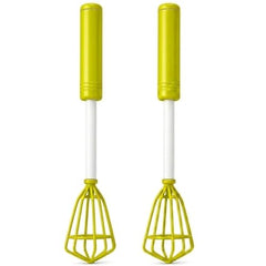 Quick Mixi Hand Push Blender, Manual Egg Beater & Milk Frother for Coffee, Lassi, Buttermilk, Protein Shakes, Kitchen Hand Mixer, Green