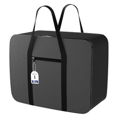 Kuber Industries Pack of 3 Storage Bag | Clothes Storage Bag | Rexine Underbed Storage Bag | Wardrobe Organizer for Blanket-Comforters | Foldable Attachi Bag | Black Patti | Large | Grey