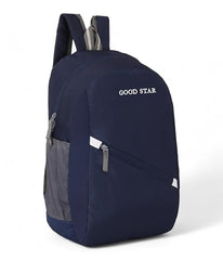 GOOD STAR Navy Blue 30L Daypack | Lightweight, Multipurpose Backpack with Front Zipper Pocket for Travel, Hiking, School & Daily Use - Blue, School Bag for Kids