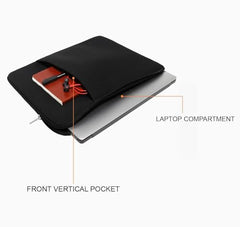 Dyazo 13-13.3" inch Laptop Sleeve case Cover Bag Compatible for All Notebooks Such as Mac Book Pro or Air 2023-2021 M2 M1 with Front Accessories Pocket Neoprene Black