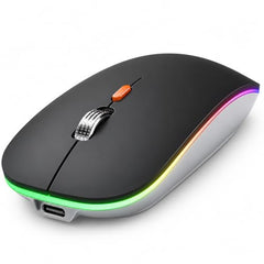 Offbeat Dash 2.4GHz Wireless + Bluetooth 5.1 +5.0 Mouse, Multi-Device Tripel Mode Type C Rechargeable Silent Click Buttons Wireless Bluetooth Mouse 3 Adjustable DPI, Works on 3 Devices (Silver)