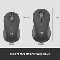 Logitech Signature M550 Wireless Mouse - for Small to Medium Sized Hands, 2-Year Battery, Silent Clicks, Bluetooth, Multi-Device Compatibility