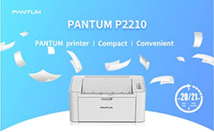 Pantum P2210 Mono Laser Single Function Printer White for Home and Office 22ppm Includes 1600 Page Start Toner Cartridge