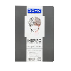 Doms A5 INSPIRO Sketch Book | Binding : Soft Cover Pinning | 56 Pages | Pack of 4 books