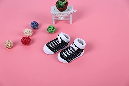 MOMISY 5 Pairs Baby Girl Boys Tube Socks Toddlers Infant Solid Color Ankle Socks Stretch Baby Socks (Multicolored, 0 Months-6 Months)