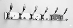 JAGGER JAG334 Wall Mounted Stainless Steel Wall Hooks for Hanging Cloth/Towel Hangers/Door Hangers/Hook Rail/Bthroom Hanger [ Combo Pack of 2 ] (Black, 6 PIN Hook)