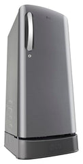 LG 185 L, 5 Star, Smart Inverter Compressor, Direct-Cool Single Door Refrigerator (GL-D201APZU.BPZZEBN, Shiny Steel, Base stand with drawer & Fast Ice Making)