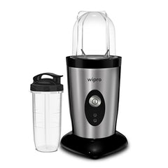 Wipro Elato FCB 104 Countertop Blender | 400 Watts Powerful Copper Motor | 2 Unbreakable Jars | Intelligent Sensor Technology | Smoothie Making Blender | 2-Year Warranty| Silver With Black