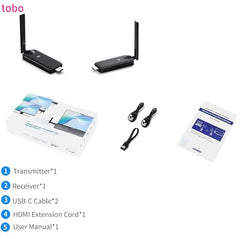 Tobo Wireless HDMI Transmitter and Receiver 100M/328FT: Portable Plug and Play 5G 1080P@60Hz HDMI Extender Kit for Streaming Video and Audio to Monitor for Laptop PC TV Box Projector TD-1451WA