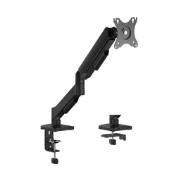 Jin Office Single Monitor Gas Spring Arm | Supports 13-32" Screen| 10KG Weight Capacity| Height Adjustable Desk Mount| Monitor Stand with Gas Spring Adjustment (Black)