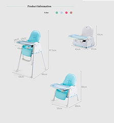 SYGA High Chair for Baby Kids,Safety Toddler Feeding Booster Seat Dining Table Chair with Cushion(Blue)