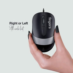 FINGERS SuperHit Wired Mouse with Advanced Optical Technology (Lightweight | Trendy Dual-Tone Design | Works Well with Windows, macOS, Linux) (Royal Blue)