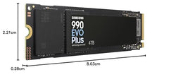 Samsung 990 EVO Plus SSD 1TB, PCIe Gen 4x4, Gen 5x2 M.2 2280, Speeds Up-to 7,150 MB/s, Upgrade Storage for PC/Laptops, HMB Technology and Intelligent Turbowrite 2.0, MZ-V9S1T0BW