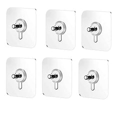 JIALTO Adhesive Hooks, Heavy Duty 5 kg Wall Hooks, Nail-Free Reusable Stainless Steel Sticky Hangers for Multipurpose Kitchen, Bathroom & Home (10 Pcs)
