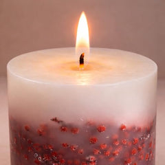 Goyoham | Berry Blush Botanical Candle, 70 Hour Burn Time | Large - 4 x 4 Inch, 750g, Unscented | Handcrafted with Natural Botanicals, Lead-Free Wick |