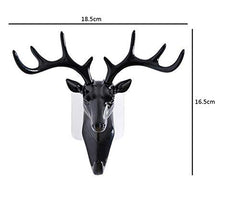 SYGA Deer Head Hanging Hook, Self Adhesive Wall Door Hook Hanger Bag Keys Sticky Holder(Grey)