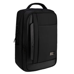 F Gear Alpha Black 25L Tech Laptop Backpack, USB & Lock, Fits 17-inch