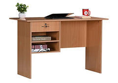 DeckUp Plank Giona Engineered Wood Study Table and Office Desk (Walnut and White, Matte Finish)