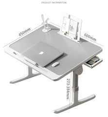 ARUP Multi-Purpose Laptop/Bed Table with Foldable Legs, Adjustable Height Engineered Wood Lap Table -Grey, 60cm,45cm, 28 Cm
