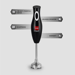 Cello Vibro Hand Blender, Black | Powerful 300W Motor | Copper Motor, Ergonomic Design, Low Noise Operation, Easy to Clean and Store | 2-Year Warranty